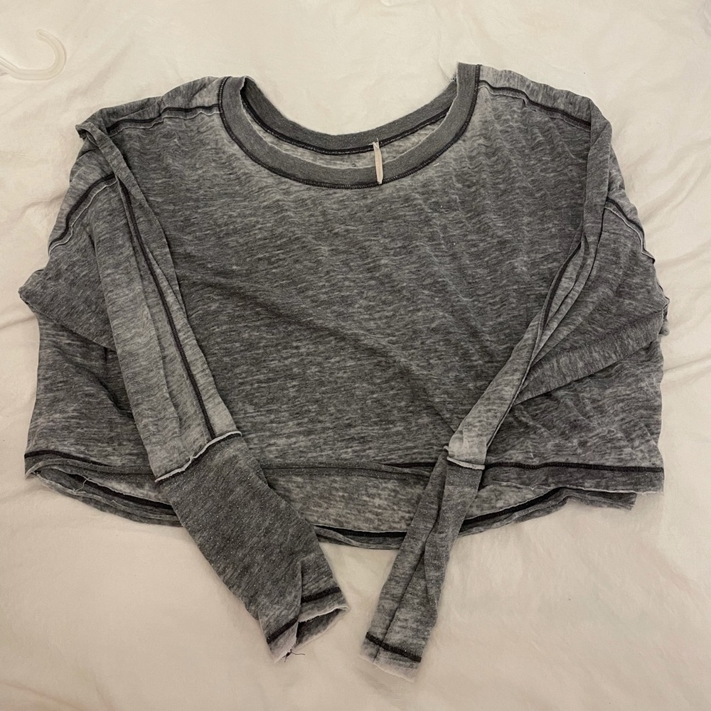 free people long sleeve crop top